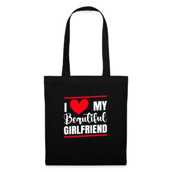 Paare Liebe Herz Freund Geschenkidee Beziehung - Stoffbeutel - Schwarz - Vorne