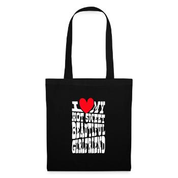 Paare Liebe Herz Freund Geschenkidee Beziehung - Stoffbeutel - Schwarz - Vorne