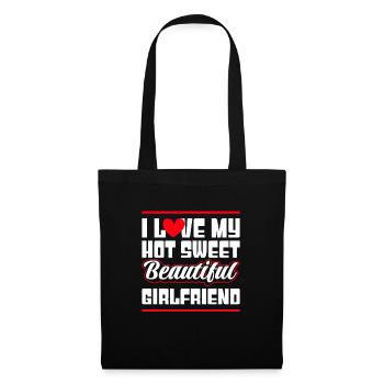 Paare Liebe Herz Freund Geschenkidee Beziehung - Stoffbeutel - Schwarz - Vorne