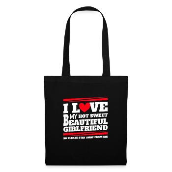 Ich Liebe Meine Freundin Paare Freund Geschenkidee - Stoffbeutel - Schwarz - Vorne