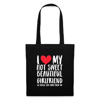 Ich Liebe Meine Freundin Paare Freund Geschenkidee - Stoffbeutel - Schwarz - Vorne