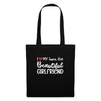 Ich Liebe Meine Freundin Paare Freund Geschenkidee - Stoffbeutel - Schwarz - Vorne