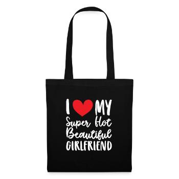Ich Liebe Meine Freundin Paare Freund Geschenkidee - Stoffbeutel - Schwarz - Vorne