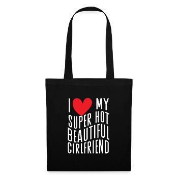 Ich Liebe Meine Freundin Paare Freund Geschenkidee - Stoffbeutel - Schwarz - Vorne