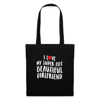 Ich Liebe Meine Freundin Paare Freund Geschenkidee - Stoffbeutel - Schwarz - Vorne