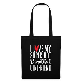 Ich Liebe Meine Freundin Paare Freund Geschenkidee - Stoffbeutel - Schwarz - Vorne