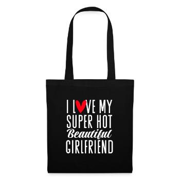 Ich Liebe Meine Freundin Paare Freund Geschenkidee - Stoffbeutel - Schwarz - Vorne