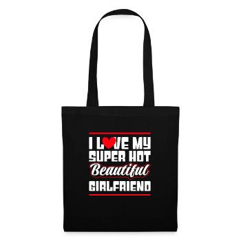 Ich Liebe Meine Freundin Paare Freund Geschenkidee - Stoffbeutel - Schwarz - Vorne