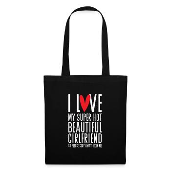 I Love My Girlfriend Couples Boyfriend Gift Idea - Tote Bag - black - Front