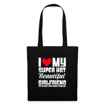 Ich Liebe Meine Freundin Paare Freund Geschenkidee - Stoffbeutel - Schwarz - Vorne