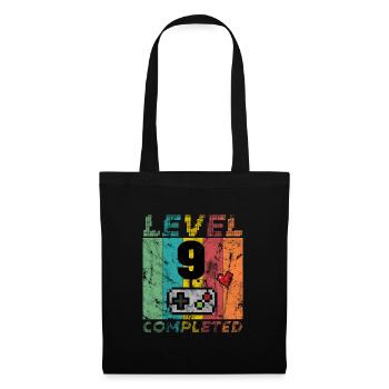 9 Geburtstag Geschenk - Level 9 Shirt Gamer - Stoffbeutel - Schwarz - Vorne