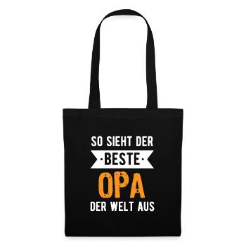 So sieht der beste Opa der Welt aus - Stoffbeutel - Schwarz - Vorne