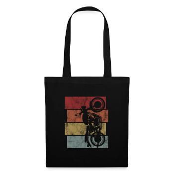 Bobber motocycliste rétro Moto Chopper - Sac en tissu - noir - Devant
