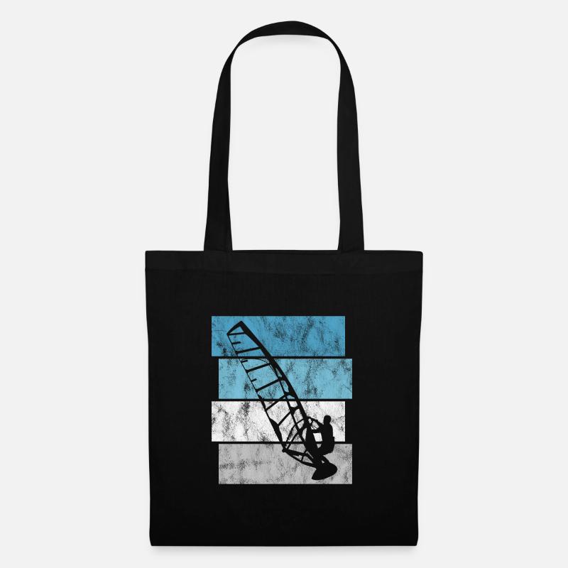 Windsurfer Windsurfing Retro Windsurfing Surfing - Tote Bag - black