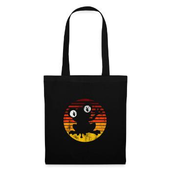 Frosch Frösche Geschenk für Kinder Lustig Witzig - Stoffbeutel - Schwarz - Vorne