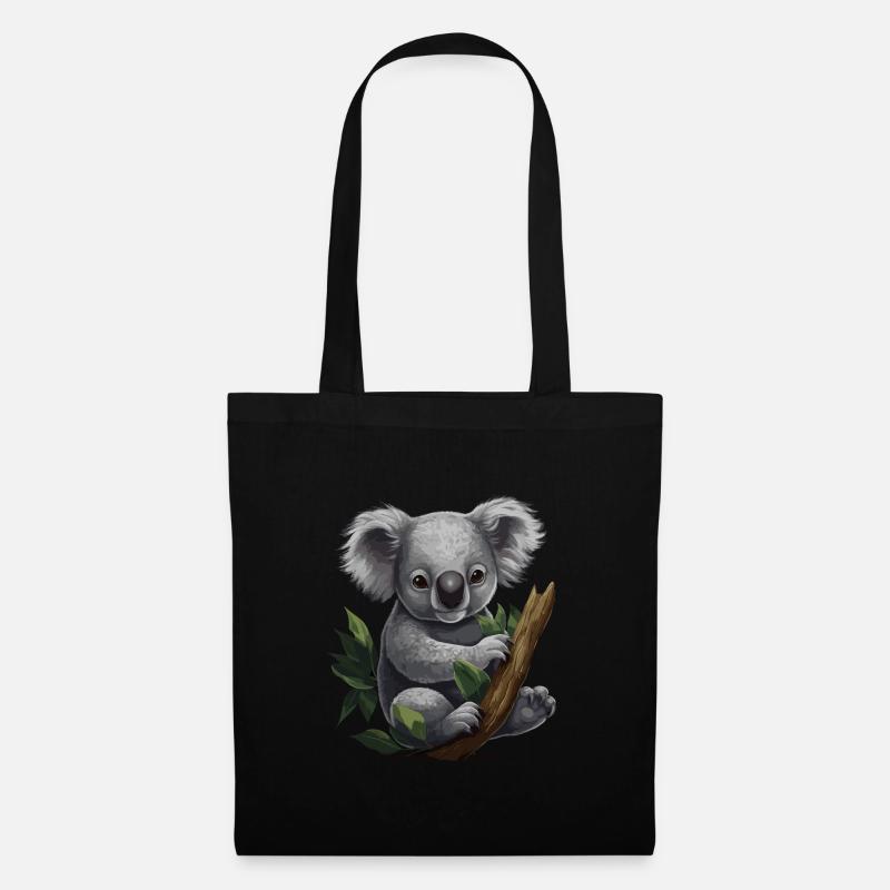 Koala Niedlicher Koalabär - Stoffbeutel - Schwarz