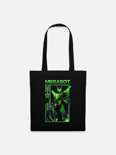 Spielkonsole MegaBot XB-360 – Anime Shirt - Stoffbeutel - Schwarz