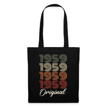 1959 Original Vintage Geburtstagsgeschenk 1959 - Stoffbeutel - Schwarz - Vorne
