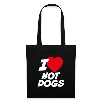 J’adore les hot-dogs - Sac en tissu - noir - Devant