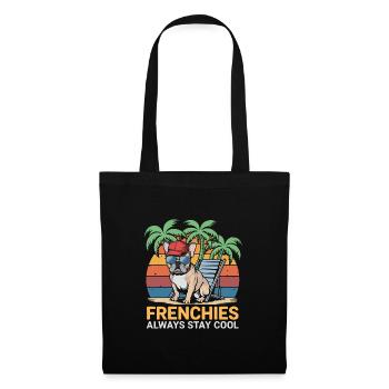 Cool Frenchie French Bulldog on the Beach - Tote Bag - black - Front