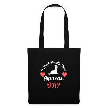 J’aime les alpagas ok? Alpaga - Sac en tissu - noir - Devant