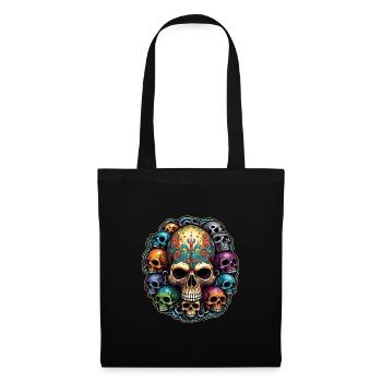 Decorative Large Skull with Small Skulls - Tote Bag - black - Front