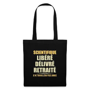 Scientifique célèbre sa retraite avec humour cadea - Sac en tissu - noir - Devant