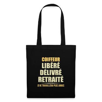 Coiffeur célèbre sa retraite avec humour cadeau - Sac en tissu - noir - Devant