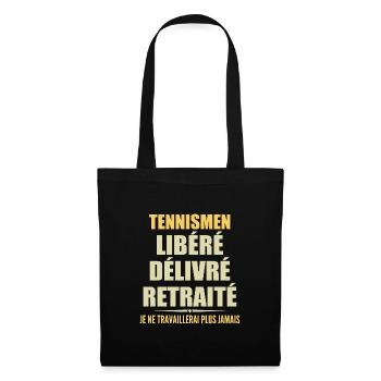 Tennis players celebrate retirement with humor gift - Tote Bag - black - Front