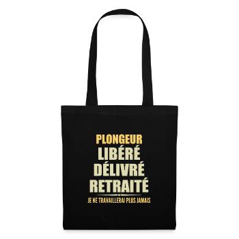 Plongeur célèbre sa retraite avec humour cadeau - Sac en tissu - noir - Devant
