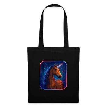 Design élégant de licorne cyberpunk Holsteiner - Sac en tissu - noir - Devant