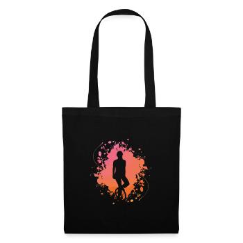 Monocycle Cyclisme Vintage Silhouette Splash Klecks - Sac en tissu - noir - Devant