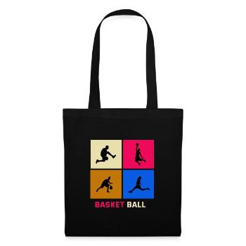 Basket pop art - Sac en tissu - noir - Devant