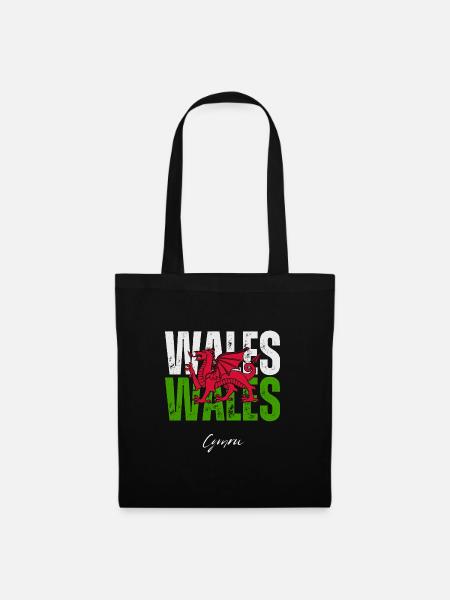 Flag of Wales, Welsh pride - Tote Bag - black