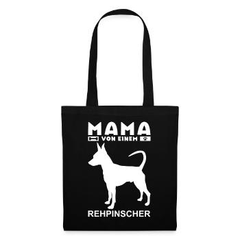 Zwergpinscher Mama von einem Rehpinscher Geschenk - Stoffbeutel - Schwarz - Vorne
