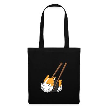 T-shirt drôle de sushi de corgi - Sac en tissu - noir - Devant