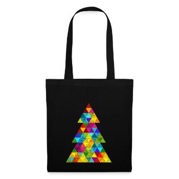 colorful christmas tree oh fir tree hipster grunge - Tote Bag - black - Front