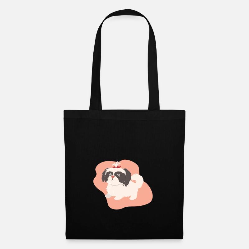 Dog with braid - Tote Bag - black