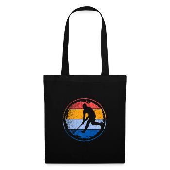 Floorball Player Retro Floorball Floorball Player - Tote Bag - black - Front