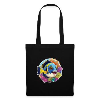 Colorful coral fish and sea anemones - Tote Bag - black - Front