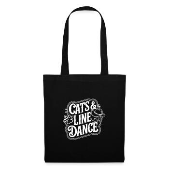 Katzen und Line Dance - Stoffbeutel - Schwarz - Vorne