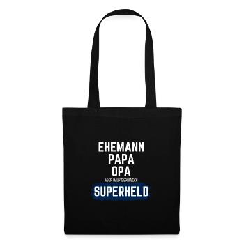Hauptberuflicher Superheld Ehemann, Papa, Opa - Stoffbeutel - Schwarz - Vorne