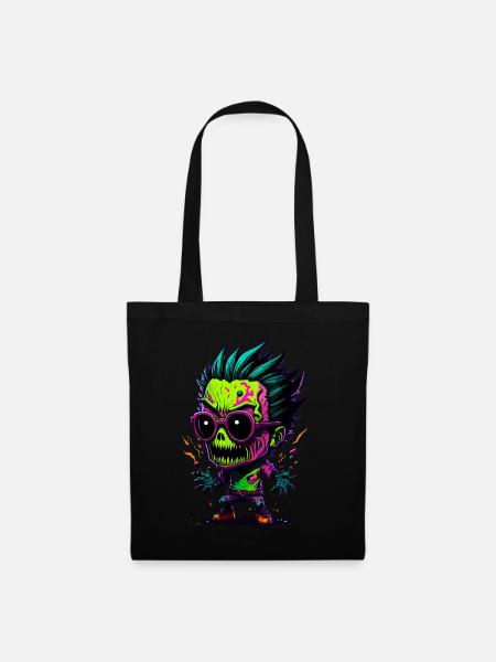 Bunter cooler Zombie - Stoffbeutel - Schwarz