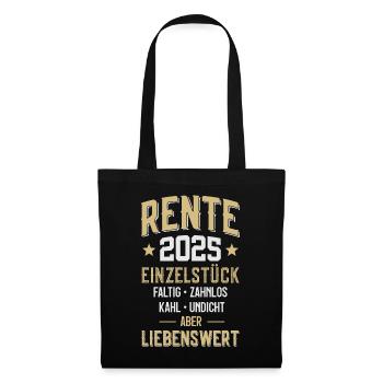 RENTNER RENTE 2025 - Stoffbeutel - Schwarz - Vorne