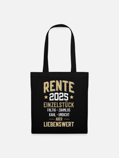 RENTNER RENTE 2025 - Stoffbeutel - Schwarz