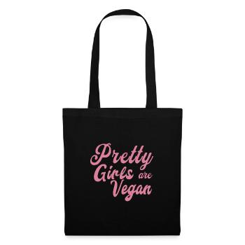 Les jolies filles sont végétaliennes - Sac en tissu - noir - Devant