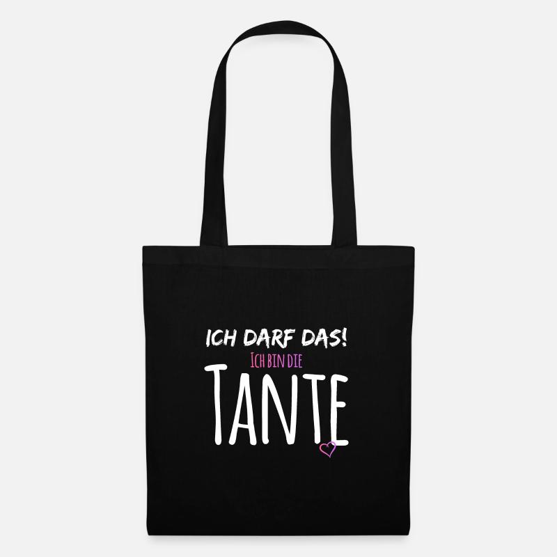 ich darf das! Ich bin die Tante - Stoffbeutel - Schwarz