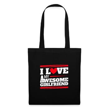 Paare Liebe Herz Freund Geschenkidee Beziehung - Stoffbeutel - Schwarz - Vorne