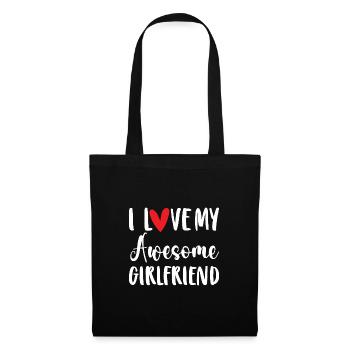 Paare Liebe Herz Freund Geschenkidee Beziehung - Stoffbeutel - Schwarz - Vorne