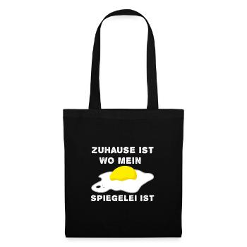 Zuhause Ist Wo Mein Spiegelei Ist Eierfan - Stoffbeutel - Schwarz - Vorne